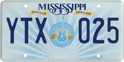 MS license plate YTX025