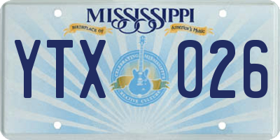 MS license plate YTX026