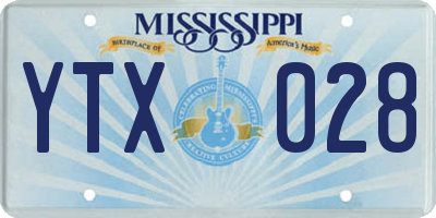 MS license plate YTX028