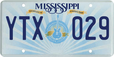 MS license plate YTX029