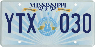 MS license plate YTX030