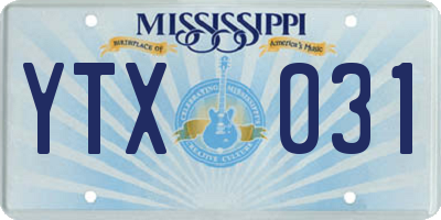 MS license plate YTX031