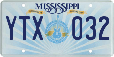MS license plate YTX032