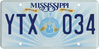 MS license plate YTX034