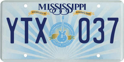 MS license plate YTX037