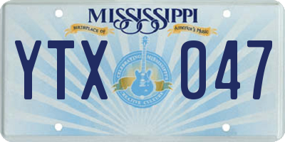 MS license plate YTX047