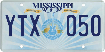 MS license plate YTX050