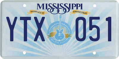 MS license plate YTX051