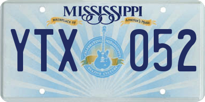 MS license plate YTX052
