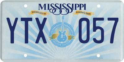 MS license plate YTX057