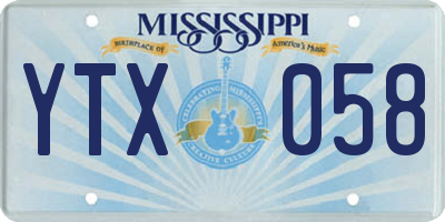 MS license plate YTX058
