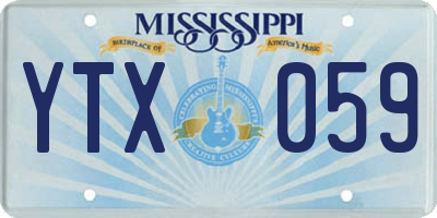 MS license plate YTX059