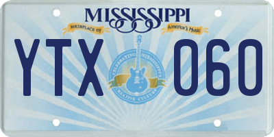MS license plate YTX060
