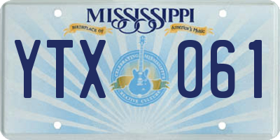 MS license plate YTX061