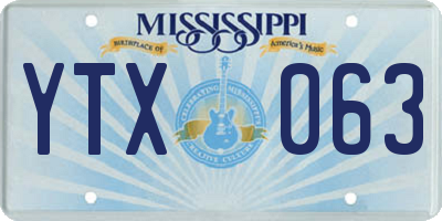 MS license plate YTX063