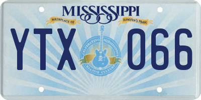 MS license plate YTX066