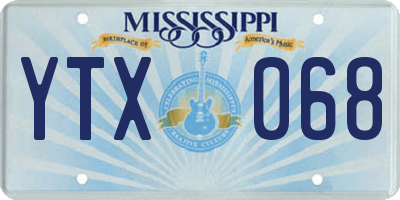 MS license plate YTX068