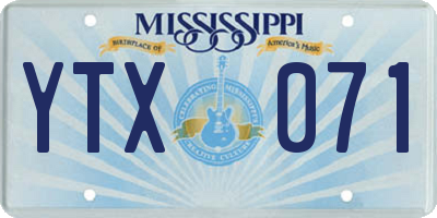 MS license plate YTX071