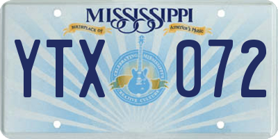 MS license plate YTX072