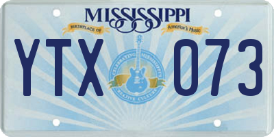 MS license plate YTX073