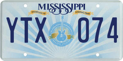 MS license plate YTX074