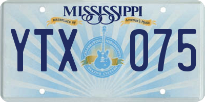 MS license plate YTX075
