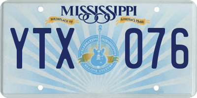 MS license plate YTX076