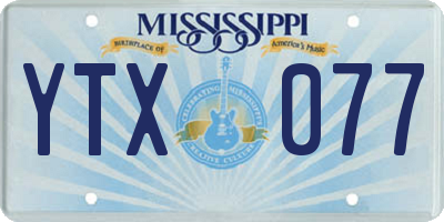 MS license plate YTX077
