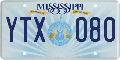 MS license plate YTX080