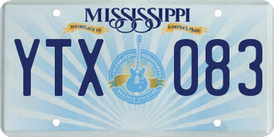 MS license plate YTX083