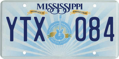 MS license plate YTX084