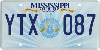 MS license plate YTX087