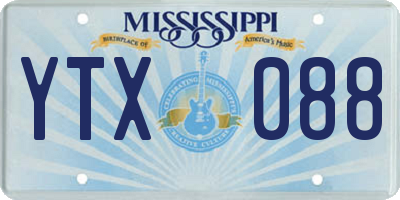 MS license plate YTX088