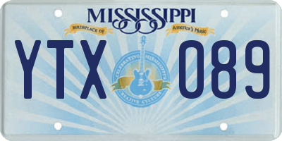MS license plate YTX089
