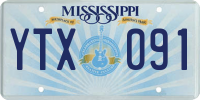 MS license plate YTX091