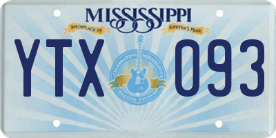 MS license plate YTX093
