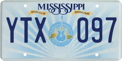 MS license plate YTX097