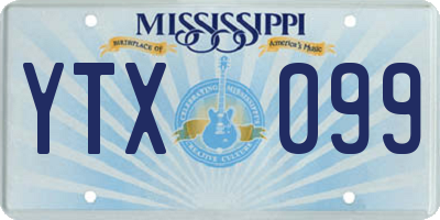 MS license plate YTX099