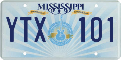 MS license plate YTX101