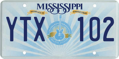 MS license plate YTX102