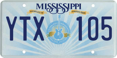 MS license plate YTX105
