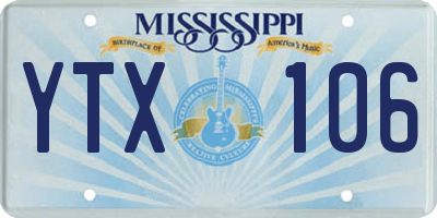 MS license plate YTX106