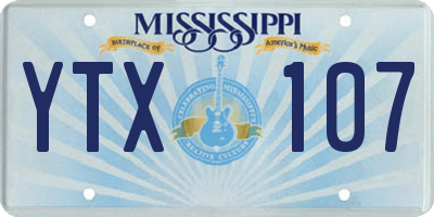 MS license plate YTX107