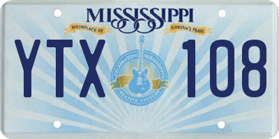 MS license plate YTX108