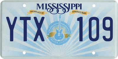 MS license plate YTX109