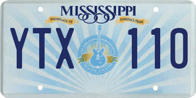 MS license plate YTX110