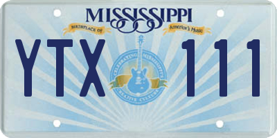 MS license plate YTX111