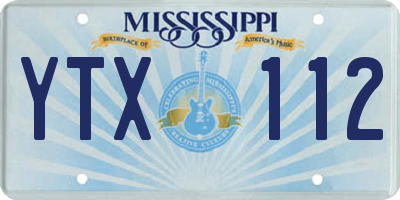 MS license plate YTX112