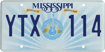 MS license plate YTX114