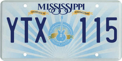 MS license plate YTX115